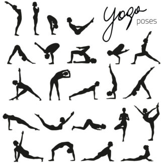 yoga silhouette stickers for laptop cell phone folders