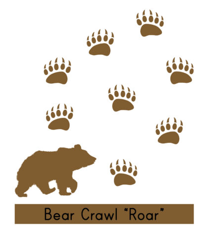 Bear Crawl Sensory Path Kit - 10 Durable Vinyl Floor Decals - for Classroom and Hallways