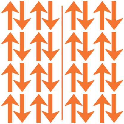 Small Orange 3 Inch Classic Directional Arrows - Vinyl Decal Stickers