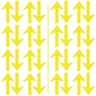 Small Yellow 3 Inch Classic Directional Arrows - Vinyl Decal Stickers