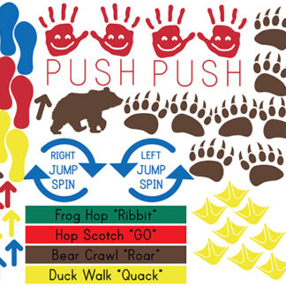 Deluxe Vinyl Sensory Path Kit - 65 Custom Decals - Moving Inspires Learning