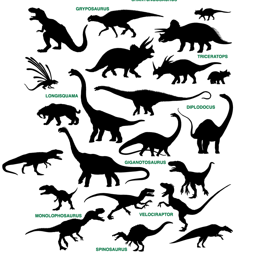 Dinosaur Silhouette Pack – 45 Incredible Vinyl Decal Stickers – A Higher  Class, Co.