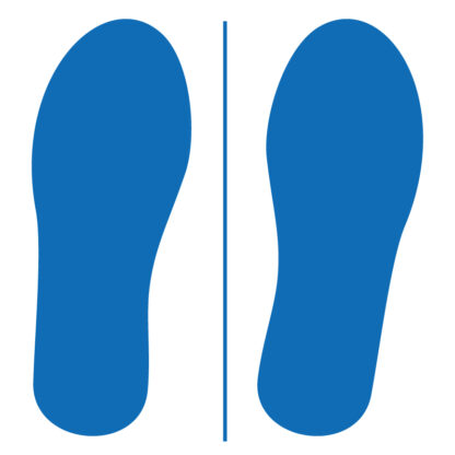 Large Blue11 Inch Vinyl Decal Footprints for sensory pathways and floor markings