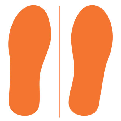 Large Orange 11 Inch Tall Adult Vinyl Footprints - Great for Sensory Paths & Walkways