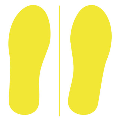 Large Yellow 11 Inch Tall Adult Vinyl Footprints - Great for Sensory Paths & Walkways