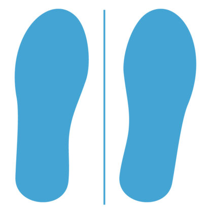 Large Ice Blue 11 Inch Tall Adult Vinyl Footprints - Great for Sensory Paths & Walkways