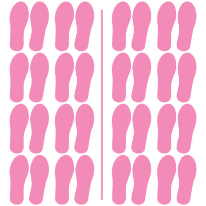 Pink 3 Inch footprints stickers for floors walls sensory paths cell phones