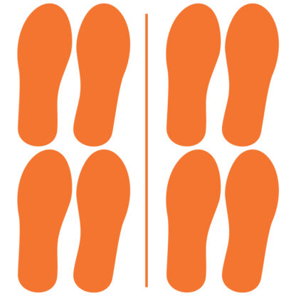 Orange Medium Size 6 Inch footprints for pathways and sensory paths