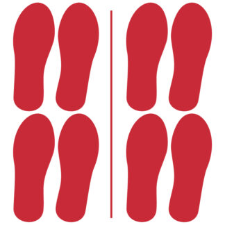 Red Medium 6 Inch Footprints for pathways floor marking and sensory paths