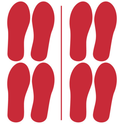 Red Medium 6 Inch Footprints for pathways floor marking and sensory paths