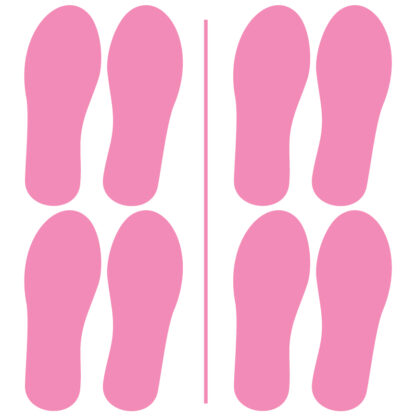 Medium 6 Inch Tall Vinyl PinkFootprints Decal Stickers - Great for Sensory Paths & Walkways