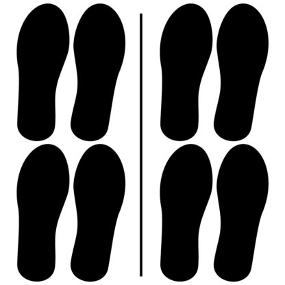 Medium 6 Inch Tall Vinyl Black Footprints Decal Stickers - Great for Sensory Paths & Walkways