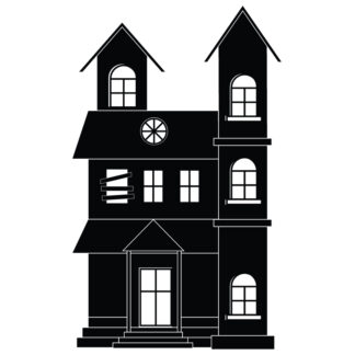 Large Silhouette House for Halloween Spooky Scary Wall Decal Vinyl