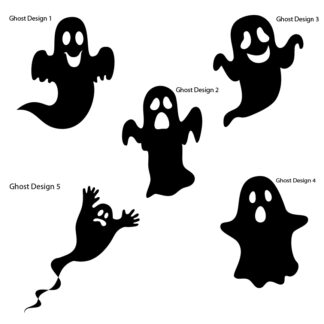 Large Ghosts Halloween Silhouettes - Vinyl Decals - 5 fun Designs for classroom walls and hallways