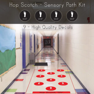 Hop Scotch Sensory Path - 10 Highly Durable Vinyl Decals - Perfect for Classroom or Hallway Floors
