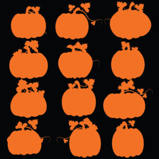Small Orange Pumpkin Patch Stickers for classroom or cell phones