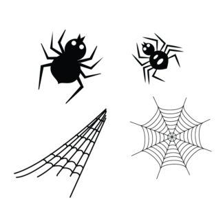 Halloween Vinyl Window or Wall Scary Spooky Spider and Web Pack