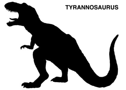 Large T-Rex Silhouette - Vinyl Wall Decal - 15 Inches Wide by 11 Inches Tall
