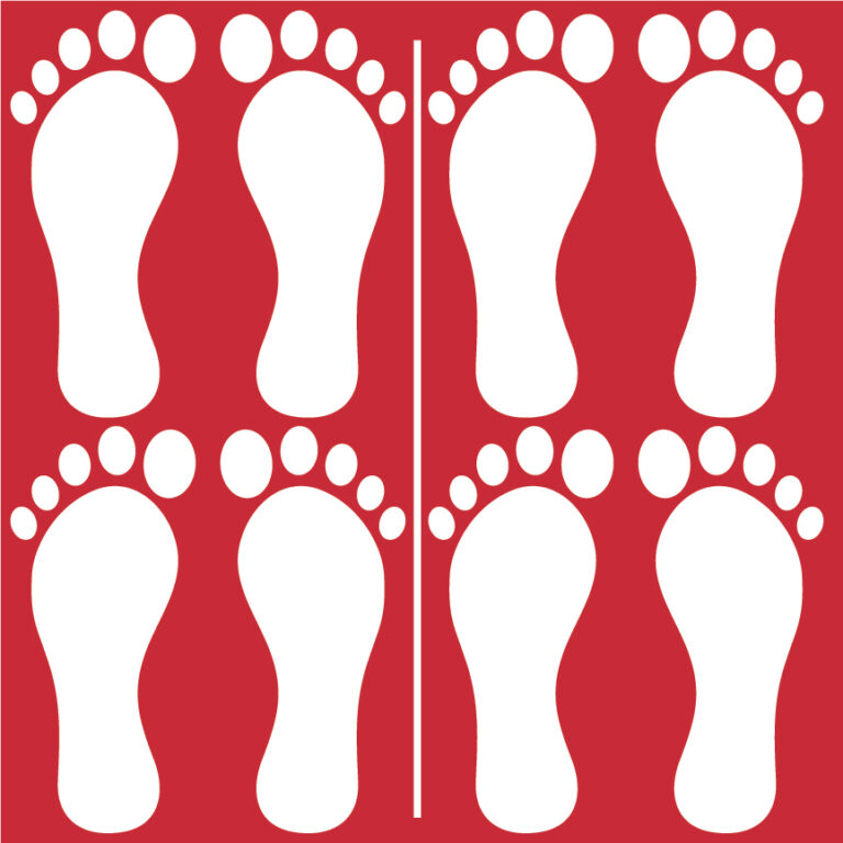 Medium 6 Inch Barefoot Prints with Toes – A Higher Class, Co.