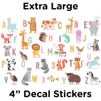 Alphabet and Animals - Large 4 Inch Decals – Classroom Sensory Pathways School Highest - Quality Vinyl – Floor and Wall